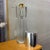 Metal Mid 20th Century Small Modernist Aluminum Cylinder Reed Table Lamp For Sale - Image 7 of 8