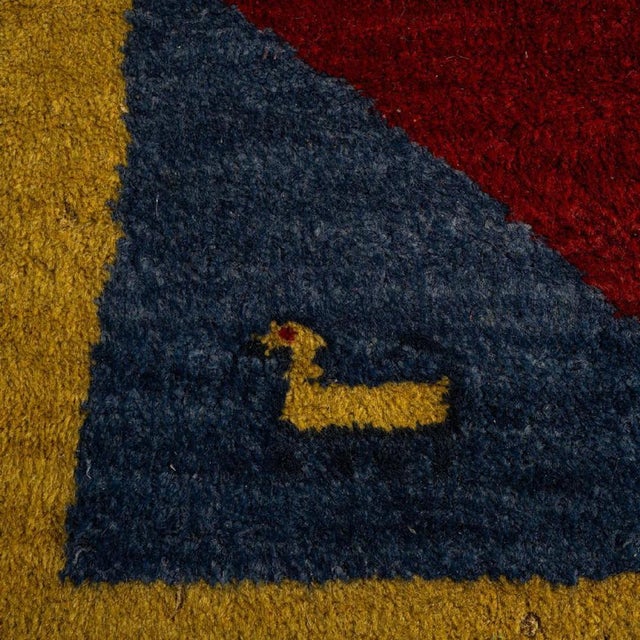 Textile Back Gabbeh Rug in Wool For Sale - Image 7 of 9