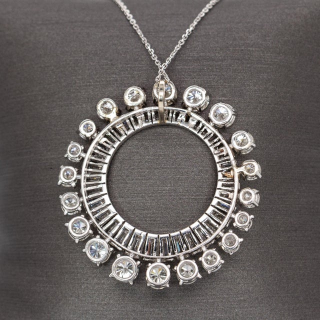 2020s Luxury Platinum Natural Earth-Mined Diamond Circle Pendant For Sale - Image 5 of 6