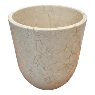 Minimalist Organic Modern Sculptural Marble Planter Vase For Sale
