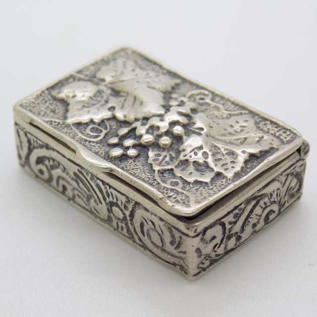 Vintage Italian Handmade Silver Potpourri Box with Fruits, Tuscany, Italy, 1970s For Sale - Image 3 of 11