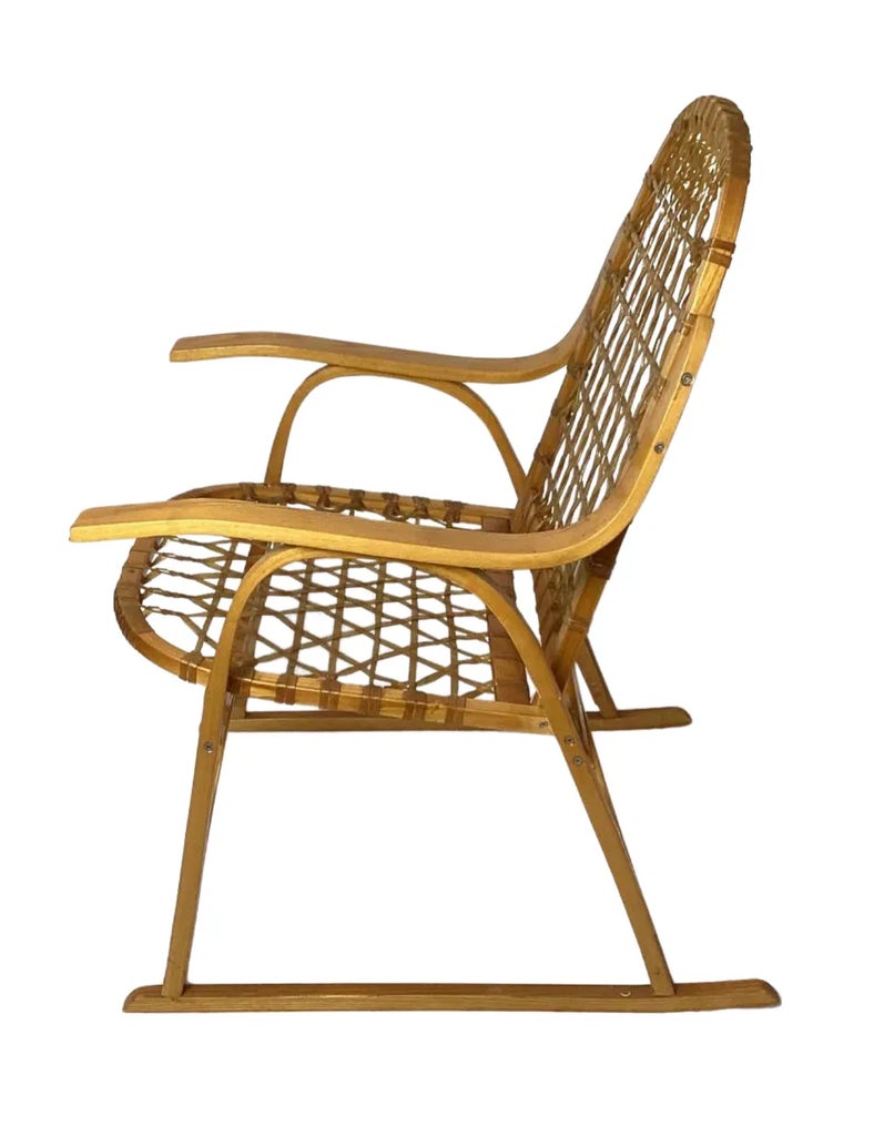 Pair, Vintage Snowshoe Arm Chairs by SnoCraft, Norway Maine | Chairish