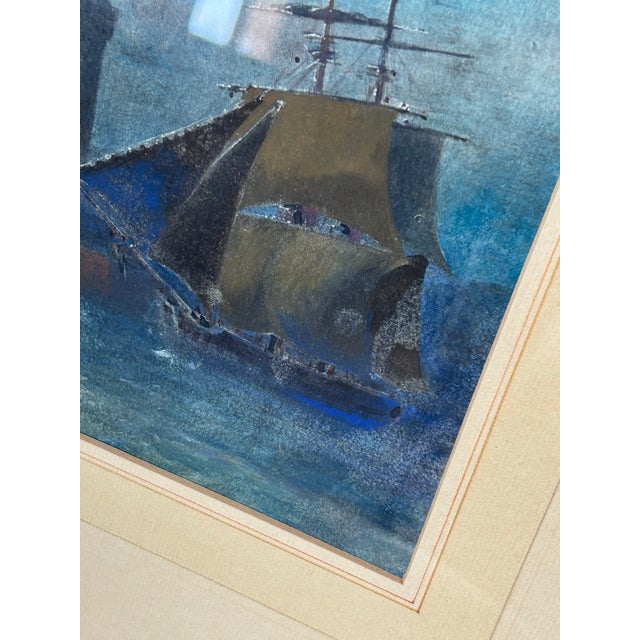 Late 18th Century 18th Century Gouache Seascape For Sale - Image 5 of 6