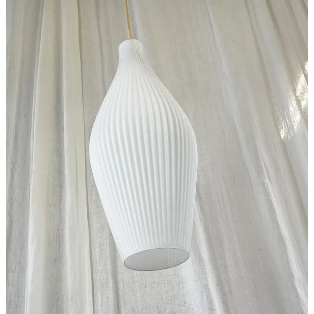 Vintage Opal Glass Pendant Lamp by Aloys F. Gangkofner for Peill & Putzler, 1950s For Sale - Image 6 of 13