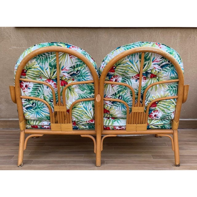 Wood Italian Mid-Century Modern Bamboo Set of Lounge Patio with Settee and Rocking For Sale - Image 7 of 18