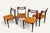 Vintage Teak and Orange Wool Chairs, 1960s, Set of 4 For Sale - Image 11 of 18