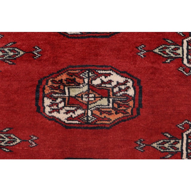 Shabby Chic Bokhara Red/Rust Hand Knotted Wool Rug For Sale - Image 4 of 9
