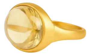 Ring With Citrine Cabochon, Size 8