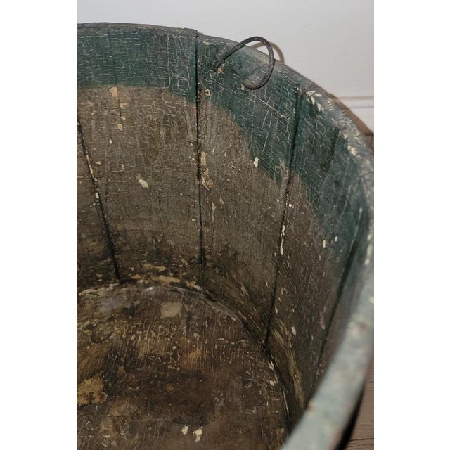 Late 19th Century Original Blue Painted Handled Sap Bucket For Sale - Image 4 of 7