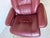 Fjords Hjellegjerde Cranberry Leather Swivel Reclining Lounge Chair With Ottoman For Sale - Image 4 of 12