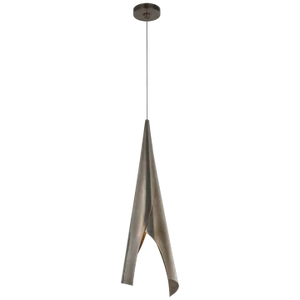 Kelly Wearstler for Visual Comfort Signature Piel Medium Wrapped Pendant in Pewter