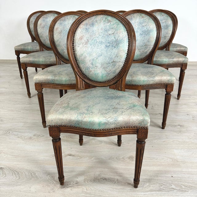 French Louis XVI Dining Chairs – Set of 10 For Sale - Image 4 of 13