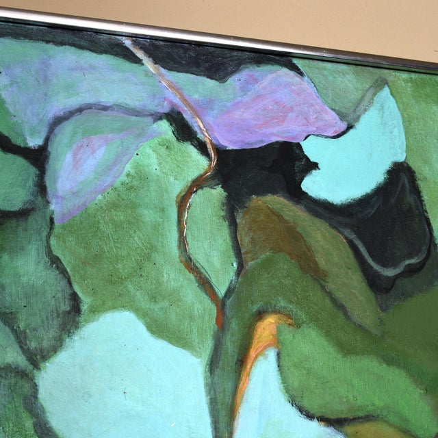 Virginia Brundage Green Botanical Abstract Painting St. Petersburg Florida For Sale - Image 11 of 12