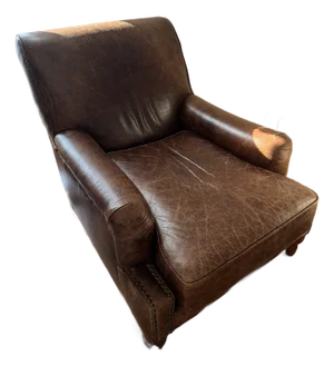 Vintage Genuine Leather Oversized Lounge Chair – Cognac Brown