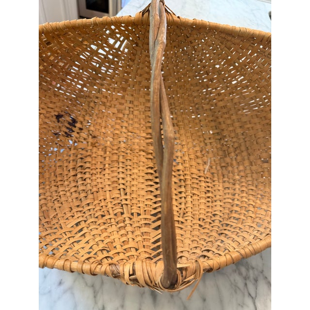 Vintage 19th Century Woven Buttocks Basket For Sale - Image 12 of 12
