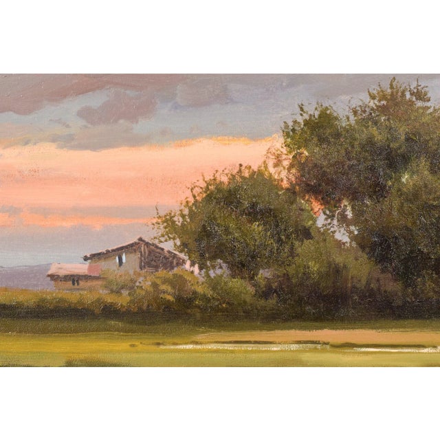 Joan Colomer Valls, Landscape with Workers, Late 20th-Century, Oil on Canvas, Framed For Sale - Image 5 of 10