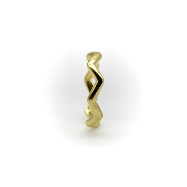Vintage 18k Gold Tiffany & Co. Zig Zag Paloma Picasso Ring, Size 7.5 For Sale - Image 9 of 11