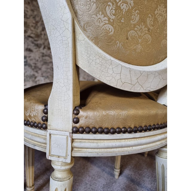 Vintage French Louis XVI Style Dining Chairs, 1920s, Set of 8 For Sale - Image 16 of 18