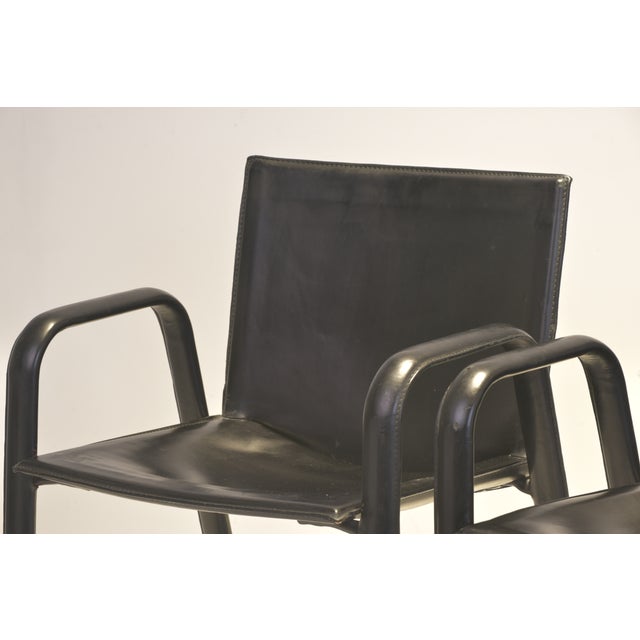 Armchairs in Black Leather from Poltrona Frau, 1980s, Set of 2 For Sale - Image 3 of 15