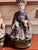 Ceramic Mid-20th Century Japanese Export Famille Rose Style Emperor & Empress Statues - A Pair For Sale - Image 7 of 10
