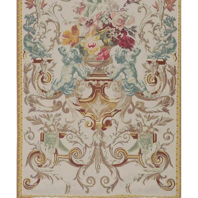 1990s Cherubs & Floral Bouquets Vertical Tapestry For Sale - Image 4 of 8