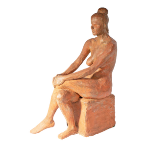 1965 Terra Cotta Sculpture of a Female Figure by C. Yager