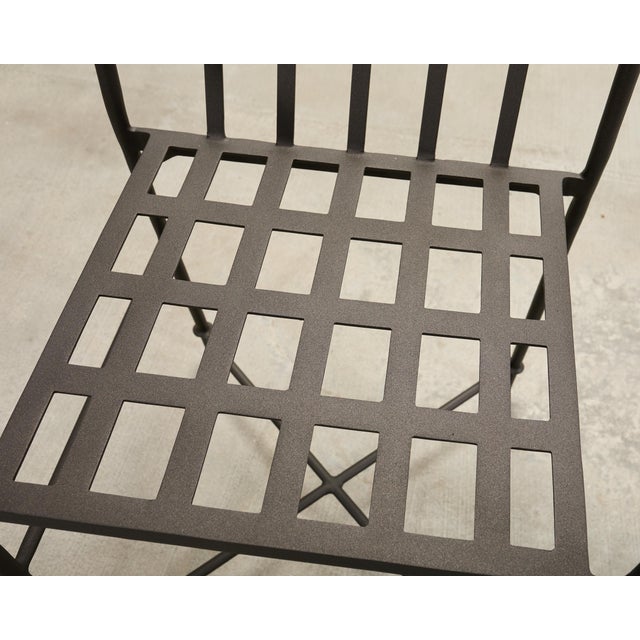 Set of Four Michael Taylor Montecito Bronzed Garden Barstools For Sale - Image 17 of 18