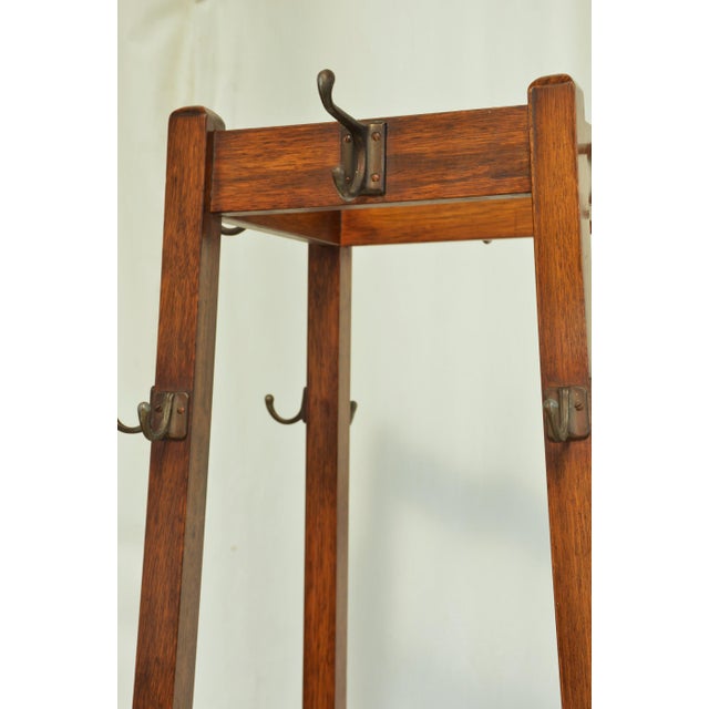 Antique English Arts and Crafts Hall Stand Coat Stand Rack, 1900 For Sale - Image 10 of 18