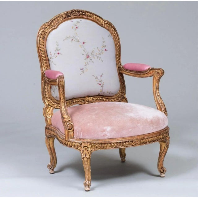 Late 19th Century Louis XV Style Carved Giltwood Armchair For Sale - Image 12 of 12