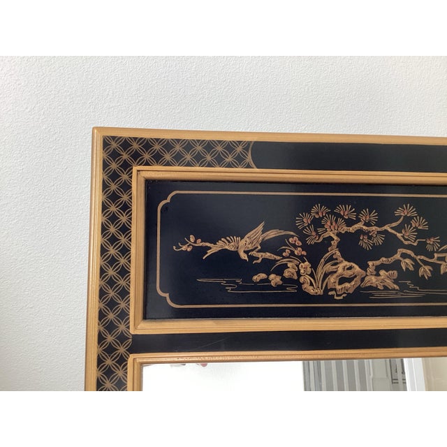 Drexel Herirage Chinoiserie -Hand Painted Gold With Black Lacquer Great Condition. For Sale - Image 10 of 10