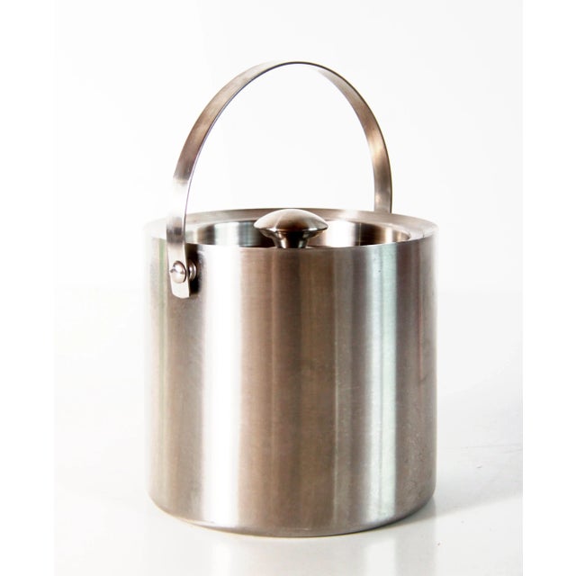 Vintage Mid Century Modern Insulated Stainless Steel Ice Bucket For Sale - Image 9 of 9