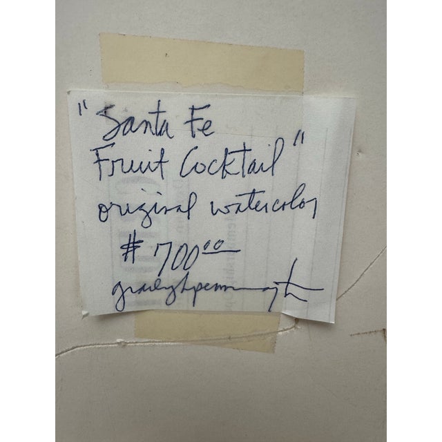 Vintage Abstract Modern Still Life Framed Original Watercolor Painting “Santa Fe Cocktail" by Grady H. Pennington For Sale - Image 11 of 12