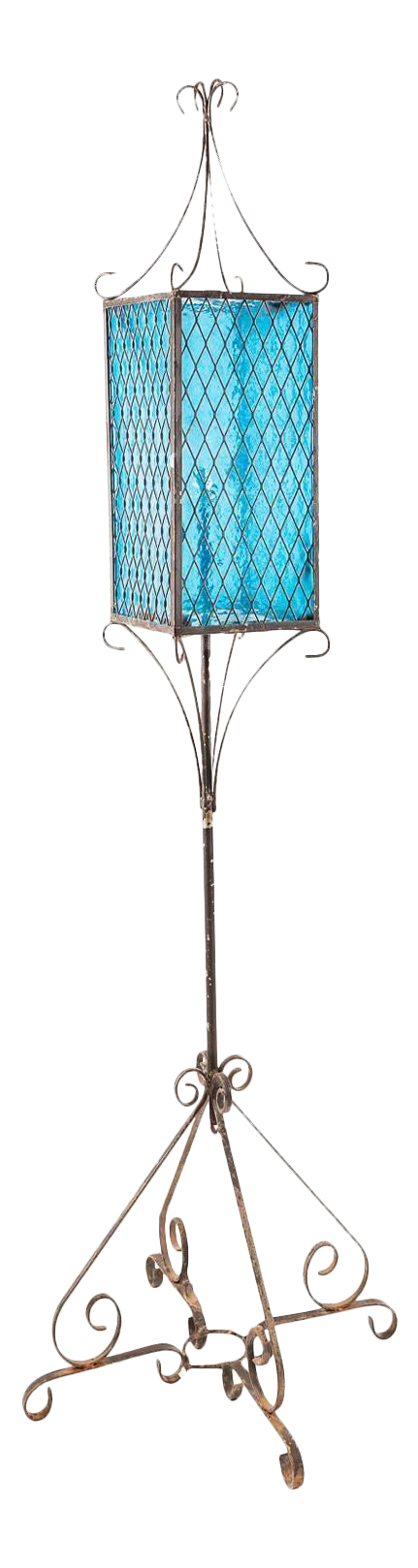 teal standard lamp