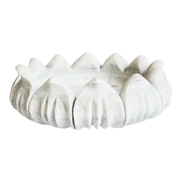 White Marble Lotus Bowl For Sale