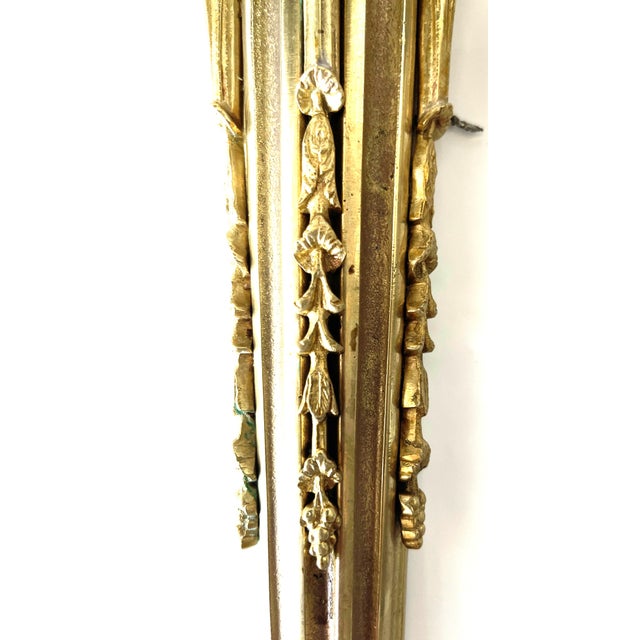 19th Century Monumental Louis XVI French Gilt Bronze Wall Sconces, Set of 2 For Sale - Image 9 of 12