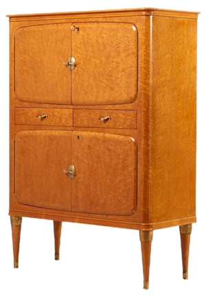 Italian Birdseye Maple Bar Cabinet, 1950s