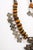 Metal Late 20th Century Faux Amber Bead & Silver Necklace For Sale - Image 7 of 12