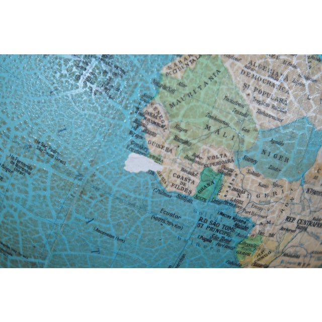 1980 Romanian Political Geographic Terrestrial World Globe Lamp Light For Sale - Image 11 of 12