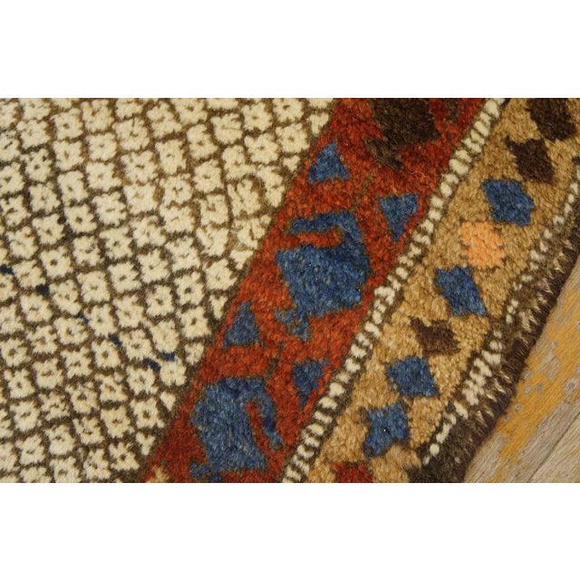 1890s Ivory Geometric Tribal Antique Nw. Persian Carpet 3' 4" X 5' Handknotted Wool Rug For Sale - Image 11 of 15