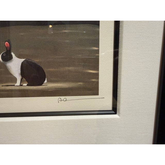 Paper Robert Deyber ‘Hare Out of Place 1’ Signed Numbered Framed Lithograph Whimsical Contemporary For Sale - Image 7 of 8