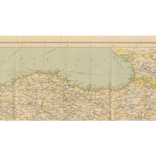 Philips Imperial Map of Turkey with Syria and Iraq and Transcaucasia, 1920s For Sale - Image 10 of 13