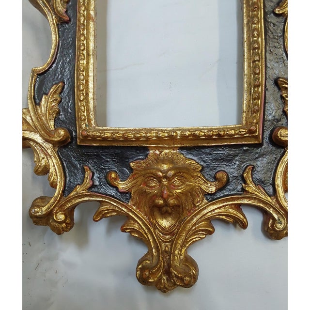 Gold Vintage Hollywood Regency Italian Carved Mirror, Picture Frame For Sale - Image 8 of 10