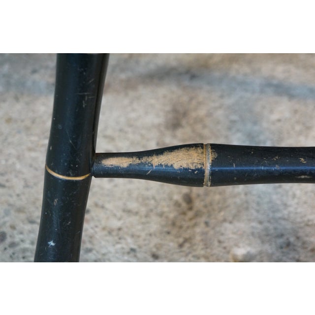 Wood Attributed Vintage S. Bent & Bros Colonial Windsor Thumb Back Black Maple Side Chair For Sale - Image 7 of 14