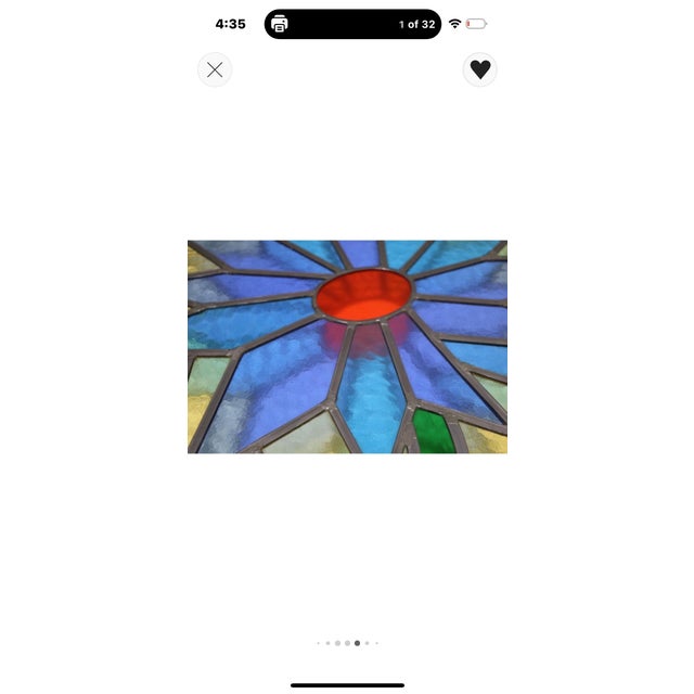 Modern 1970s Large Stained Glass Panels For Sale - Image 3 of 12