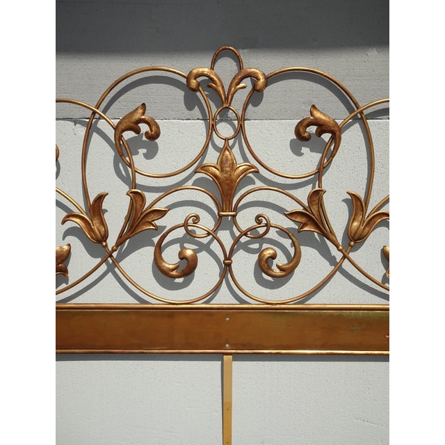 1970s Vintage French Style Gold Gilt King Headboard by Palladio Made in Italy For Sale - Image 5 of 12