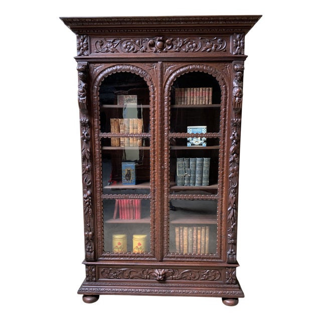 Bookcase in Oak, 1870s For Sale