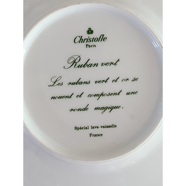 1990s 1990s Christofle PorcelainRuban Vert/Gold Knots 6.25" Bread Plates - Set of 4 Discontinued For Sale - Image 5 of 5