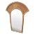 Vintage Wrapped Rattan Fan Shaped Mirror For Sale
