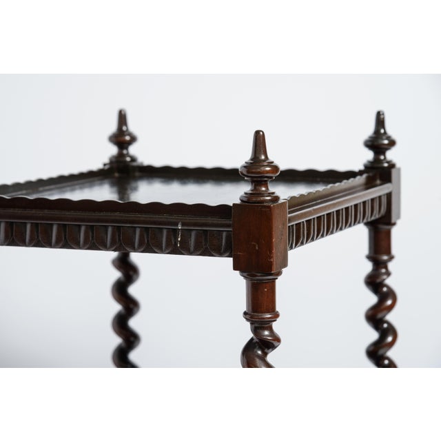 1920s English Three Tier Ebonized Barley Twist What Not Etagere For Sale - Image 5 of 8