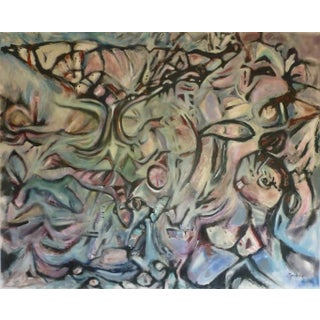 "Going Under" Huge Surreal Expressionist Oil and Acrylic Painting by Scott Spencer For Sale